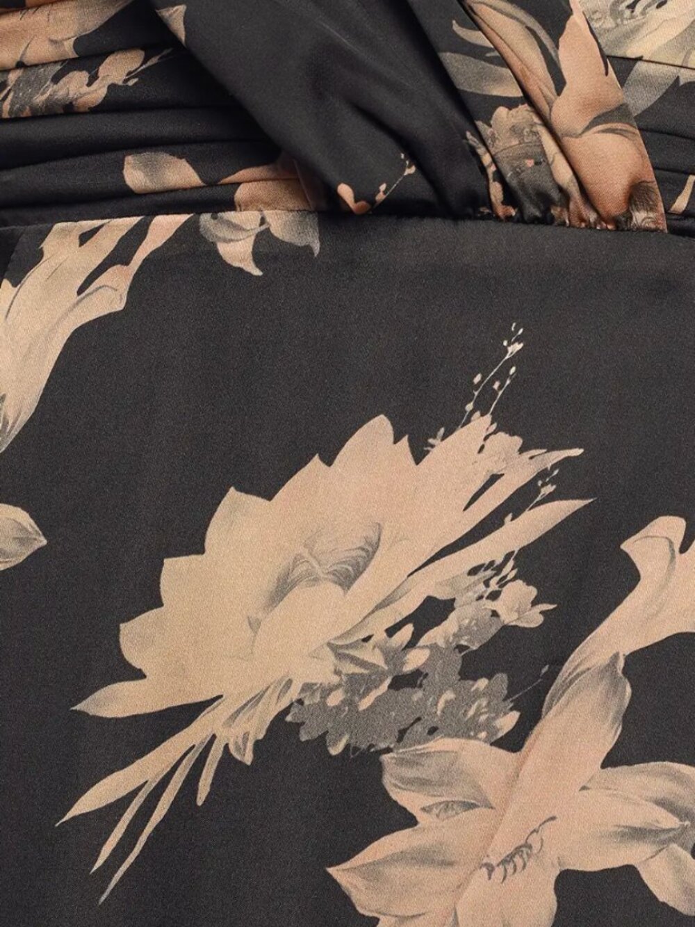 Lulu's NWT Black Floral Print Pleated Maxi Dress Sz M - Picture 10 of 12